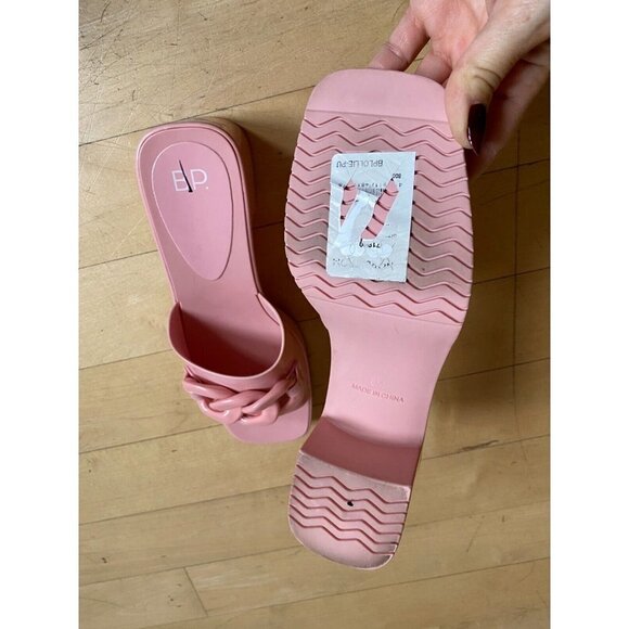 BP Jollie Jelly Women's Pink Open Toe Block Heel Sz 8 Platform - Picture 7 of 8